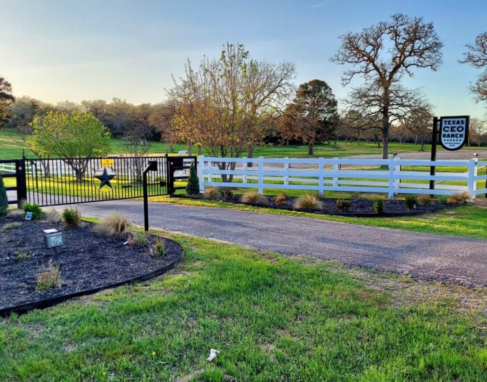 The gate at Texas CEO Ranch